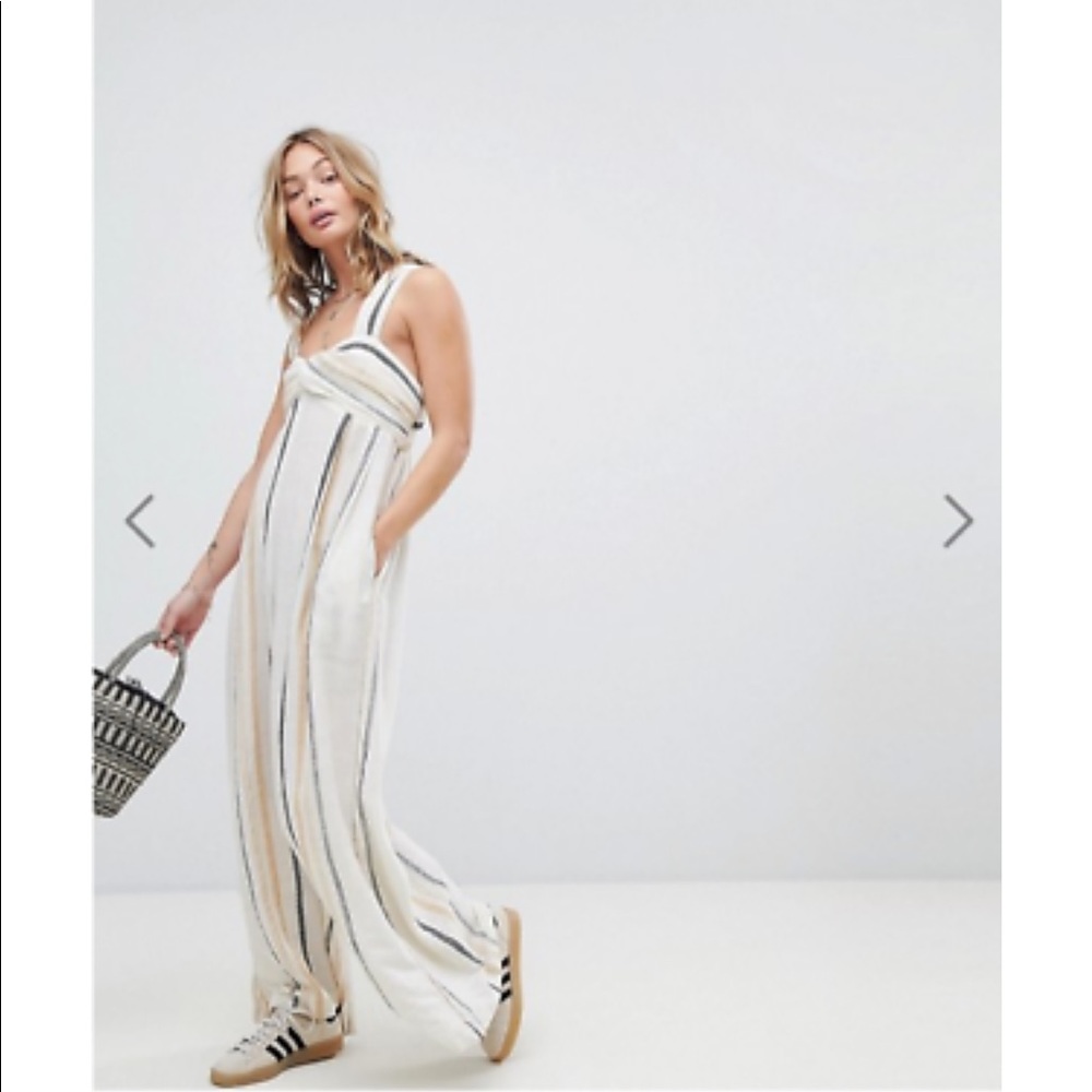 Free People Striped Jumpsuit